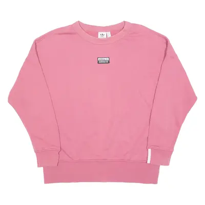 ADIDAS ORIGINALS Womens Sweatshirt Pink Crew Neck UK 12