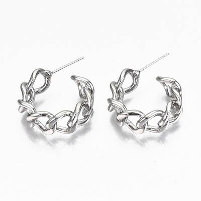 Brass Half Hoop Earrings