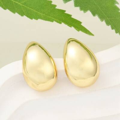 Rack Plating Brass Teardrop Stud Earrings