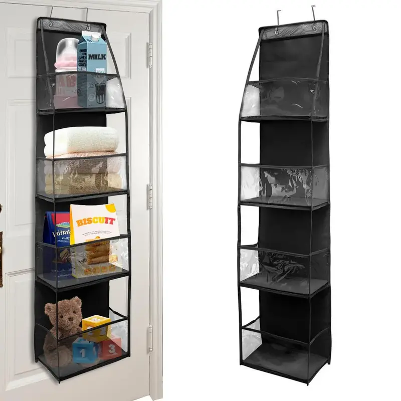 Multi-layer Fabric Hanging Bag, 1 Count Christmas Decor Door Back Multi-layer Storage Bag, Household Storage Organizer for Cl...