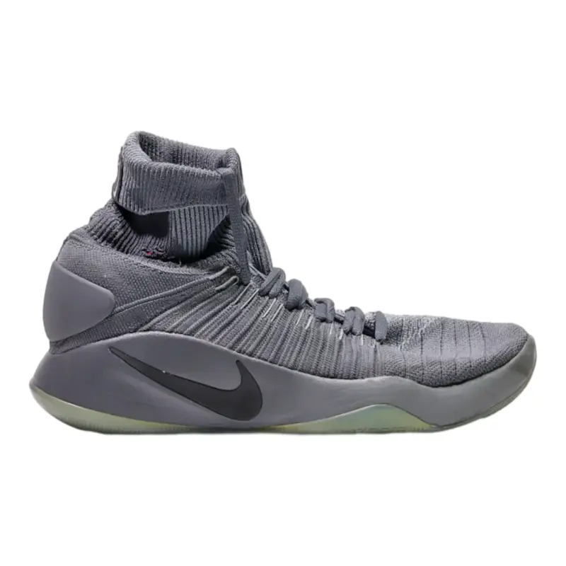 NIKE Hyperdunk 2016 Flyknit High Top Trainers Grey Synthetic Mens UK 8.5
