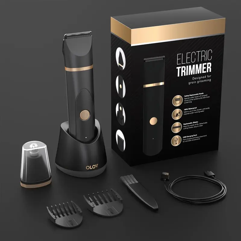 OLOV Electric Body Hair Shaver -Groin Hair Trimmer, Private Ball Hair Trimmer for Men and Women - Replaceable Ceramic Head, U...