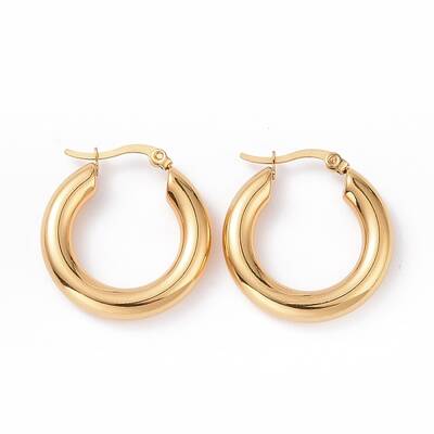 PVD Vacuum Plating 304 Stainless Steel Chunky Hoop Earrings for Women