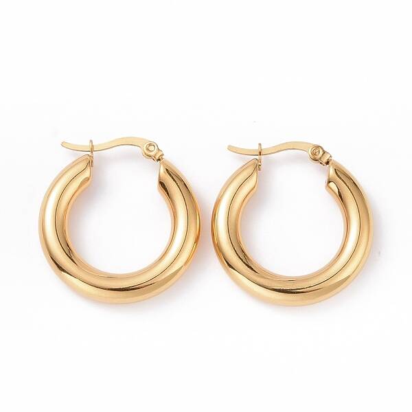 PVD Vacuum Plating 304 Stainless Steel Chunky Hoop Earrings for Women