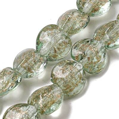 Handmade Gold Sand Lampwork Beads Strands