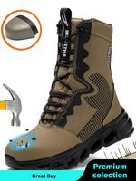 Men's Anti-smashing & Anti-piercing Safety Boots for Outdoor Activities, Steel Toe Trainers, Combat Shoes, Steel Toe Shoes fo...