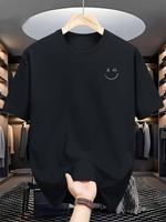 Men's Smiling Face Tee - Summer Casual T-Shirt Streetwear Soft