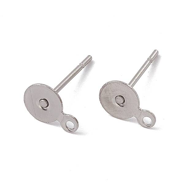 Non-Tarnish Original Color Stud Earring Flat Bases