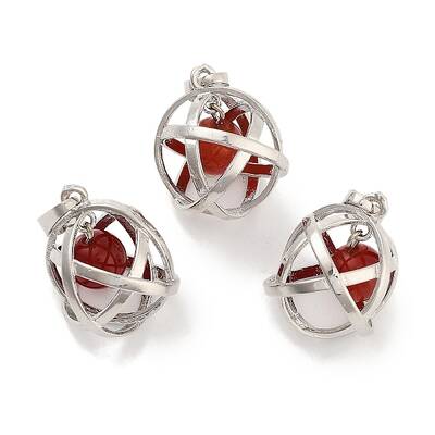 Natural Carnelian Round Ball Pendants