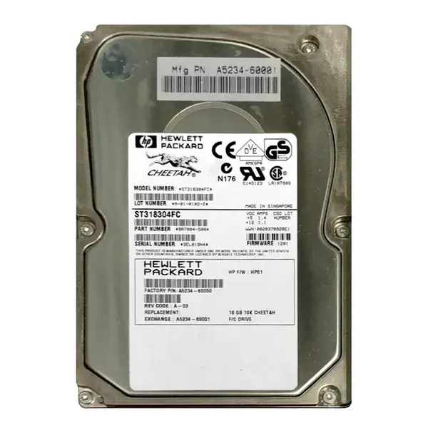 A5234-60050 HP 18.2GB 2Gb/s Fibre Channel 10000 3.5-inch 4MB Hard Drive