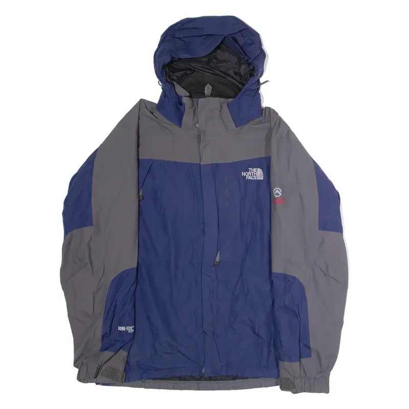 THE NORTH FACE Summit Series Gore-Tex Mens Rain Coat Blue Nylon Hooded L