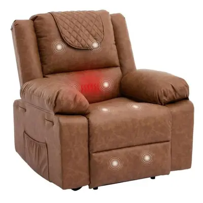 Garvee Manual Massage Recliner Chair with Heating for Adult, PU Leather Recliner Chairs Single Sofa with Side Storage Pockets...