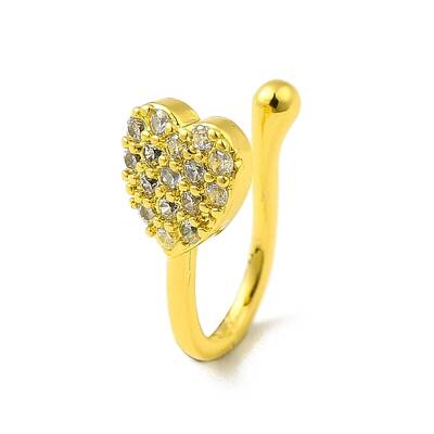 Clear Cubic Zirconia Heart Clip on Nose Ring