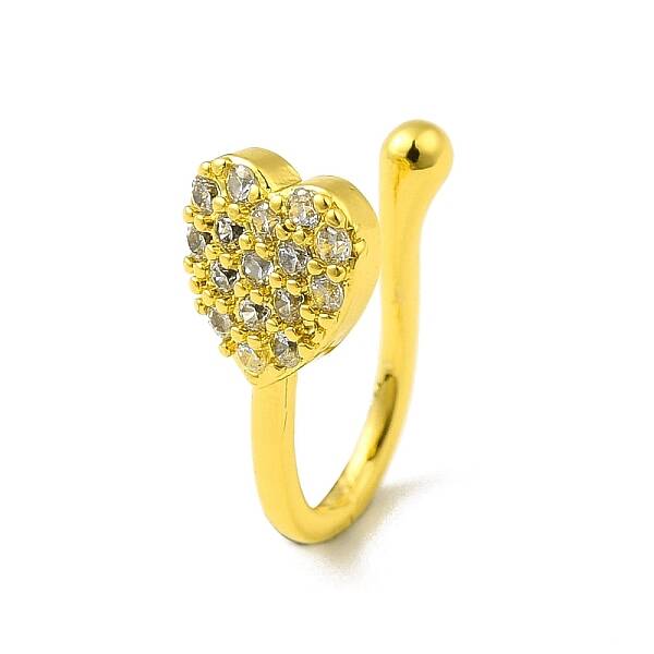Clear Cubic Zirconia Heart Clip on Nose Ring