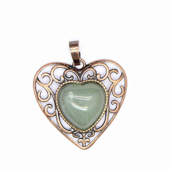 Retro Hollow Natural Aventurine Pendants