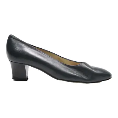 BALLY Court Heels Black Leather Womens UK 3