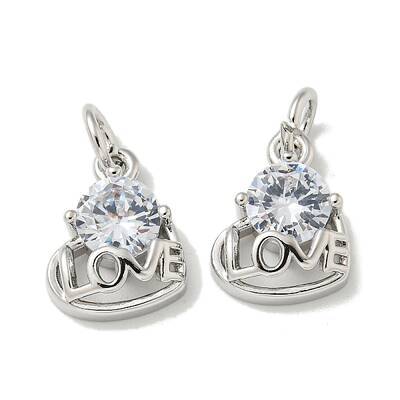 Brass Micro Pave Cubic Zirconia Pendants