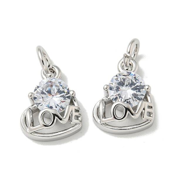 Brass Micro Pave Cubic Zirconia Pendants