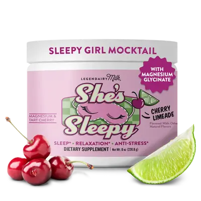 She’s Sleepy - Sleepy Girl Mocktail Powder - Legendairy Milk - Melatonin-Free Sleep Aid - Sugar-Free - Cherry Limeade - Bev...