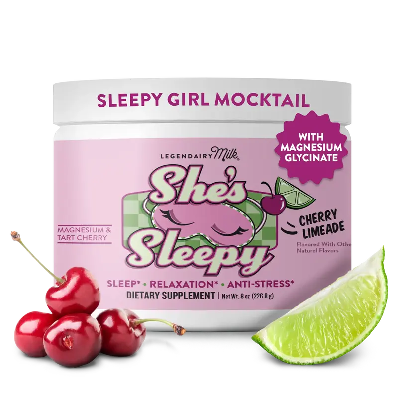 She’s Sleepy - Sleepy Girl Mocktail Powder - Legendairy Milk - Melatonin-Free Sleep Aid - Sugar-Free - Cherry Limeade - Bev...