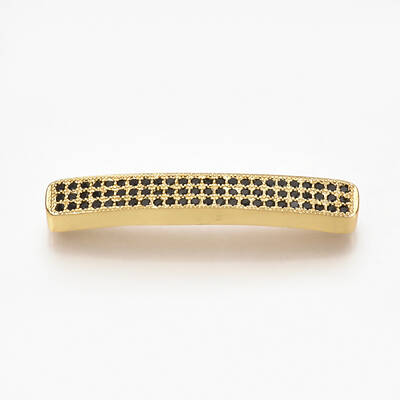 Brass Micro Pave Cubic Zirconia Beads