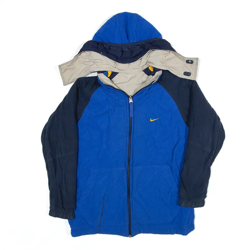 NIKE Reversible Insulated 12-14 Fleece Coat Blue Boys L