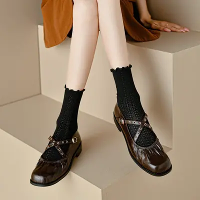 CHIKO Abeytu Square Toe Block Heels Pumps Shoes