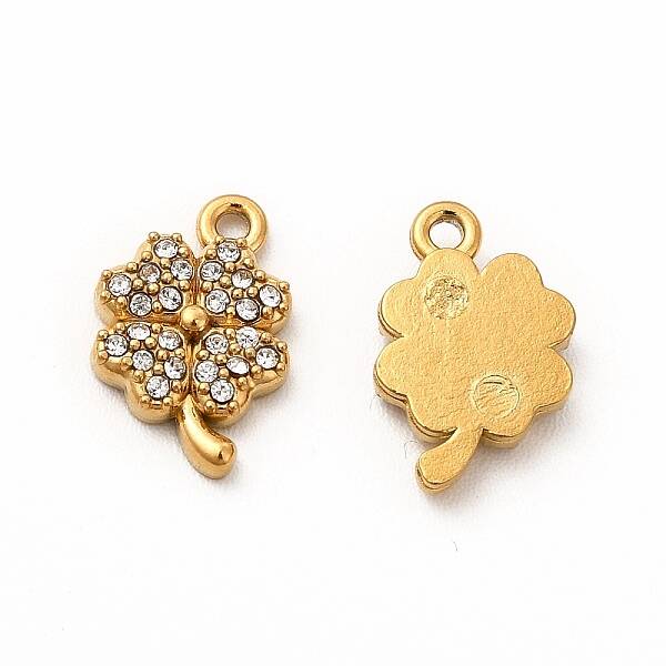 Ion Plating(IP) 316 Surgical Stainless Steel with Crystal Rhinestone Charms