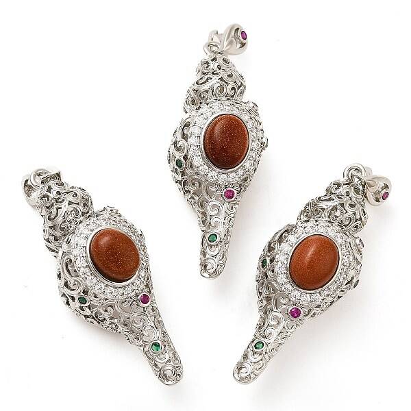 Synthetic Goldstone Pendants