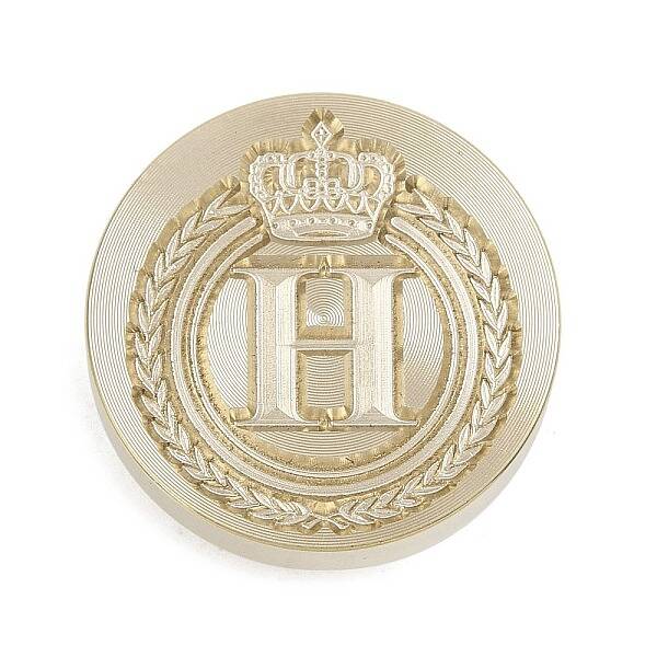 Golden Tone Crown Initial Wax Seal Brass Stamp Heads