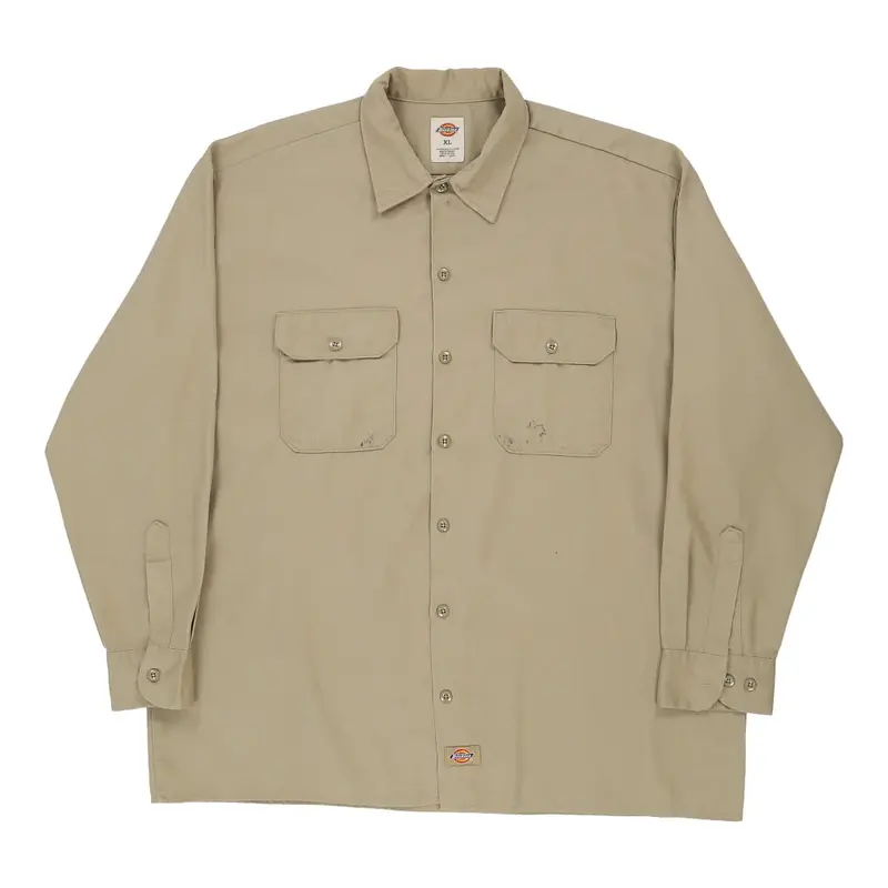Dickies Shirt - XL Beige Polyester Blend