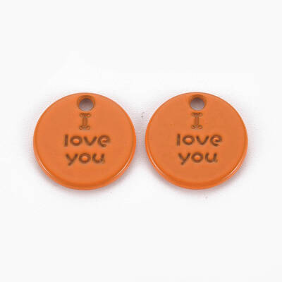 Spray Painted Alloy Charms for Valentine's Day