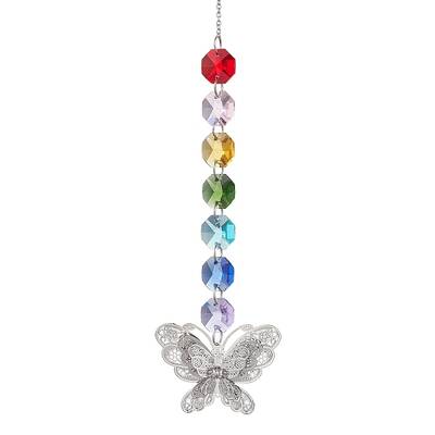 Glass Octagon Beaded Hanging Ornaments