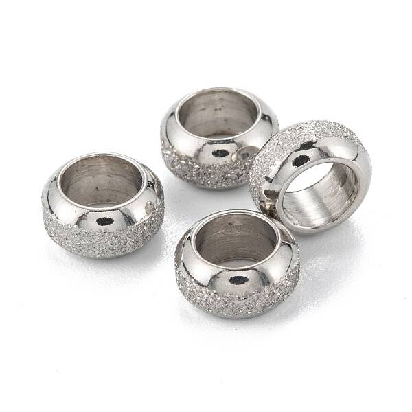 Tarnish Resistant Frosted 201 Stainless Steel European Beads