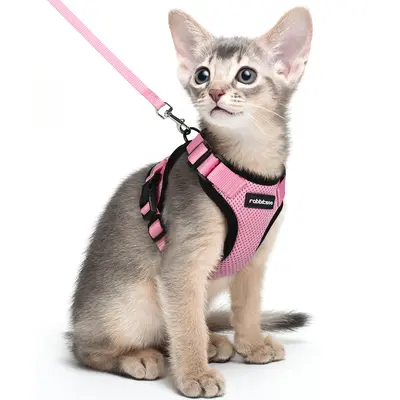 Rabbitgoo Cat Harness and Leash for Walking, Escape Proof Soft Adjustable Vest Harnesses for Cats, Easy Control Breathable Re...