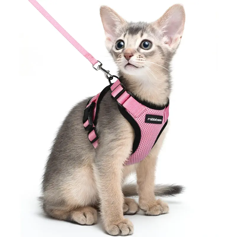 Rabbitgoo Cat Harness and Leash for Walking, Escape Proof Soft Adjustable Vest Harnesses for Cats, Easy Control Breathable Re...