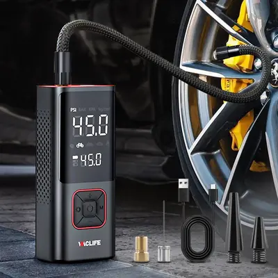 Vaclife Portable Air Compressor with Flashlight,150PSI Compact Tire Inflator,[3X Faster Inflation],Multipurpose Air pumps for...