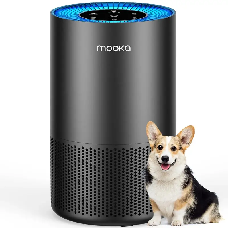 Air Purifiers for Home Large Room Pets Up to 1300 Sq Ft, MOOKA H13 True HEPA Air Purifier Cleaner with 360° Air Inlet, Fragr...