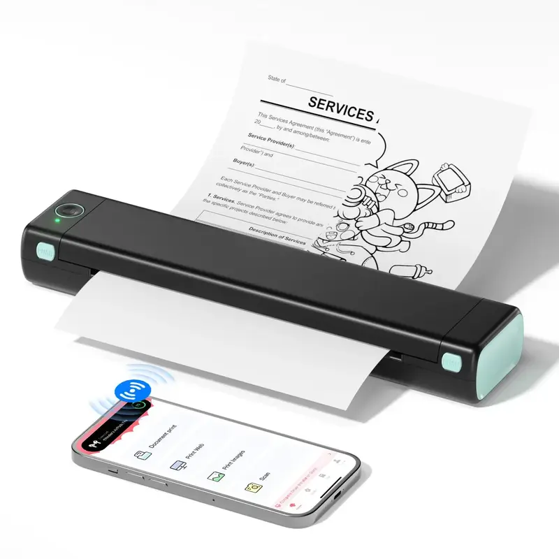 [School Supplies] Phomemo M08F Thermal Printer for Travel, [Upgrade] Portable Printer Support 8.5\