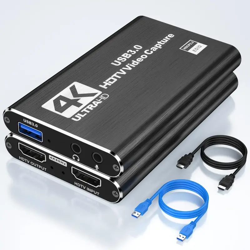 4K HDTV Capture Card for Streaming, Multifunction Audio Video Capture Card, 1080P 60fps Video Recorder for Gaming/Live Stream...