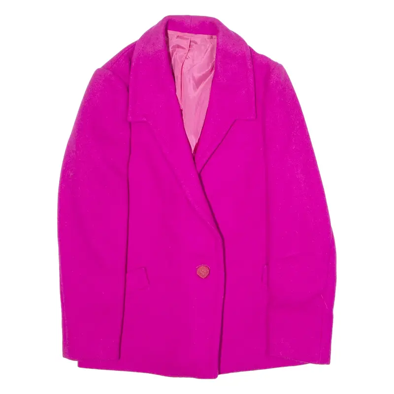 Womens Blazer Jacket Pink Wool 90s S