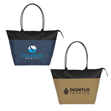 50 Customized Abigail Two-Tone Tote Bag - 600D Polyester & ...