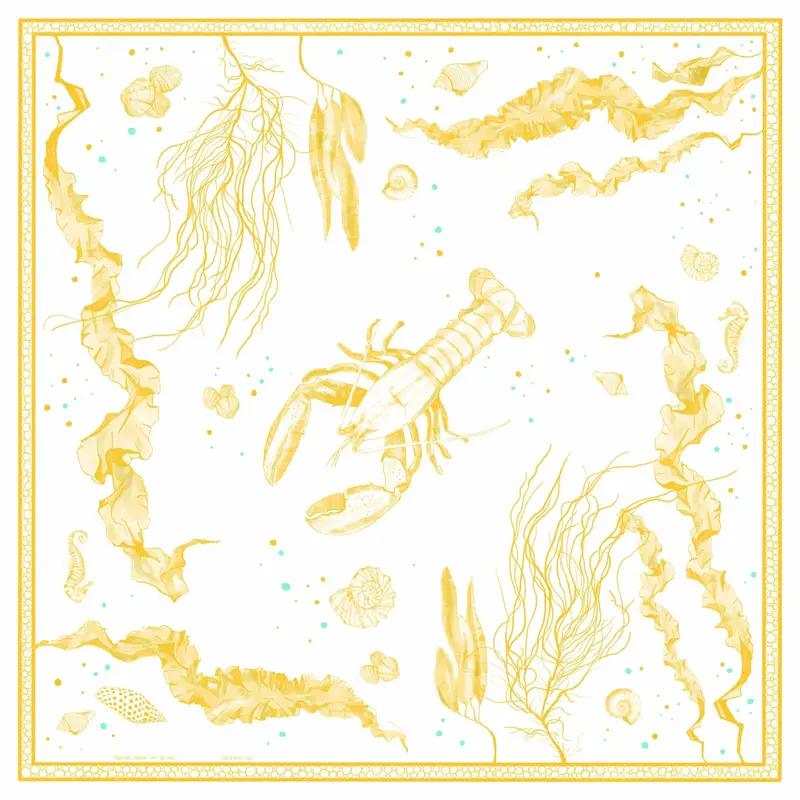 LOBSTER silk scarf | Size: Large - 90x90 cm