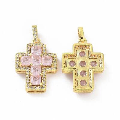 Brass Micro Pave Clear Cubic Zirconia Pendants