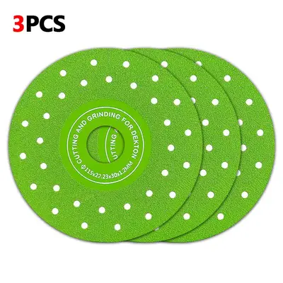 LOZLIN 3pcs 115mm Diamond Saw Blades For Cutting And Grinding Tile And Marble, 45 Degree Chamfered Diamond Saw Blades Porous ...