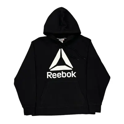 Reebok Graphic Hoodie - XL Black Cotton Blend