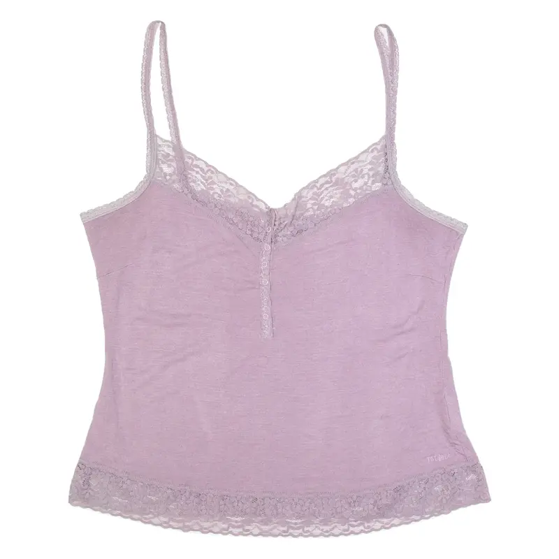 FAT FACE Womens Camisole Top Purple V-Neck Sleeveless UK 18
