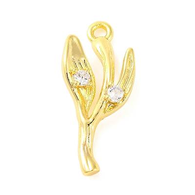 Brass Pave Clear Cubic Zirconia Pendants