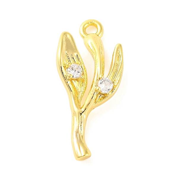Brass Pave Clear Cubic Zirconia Pendants