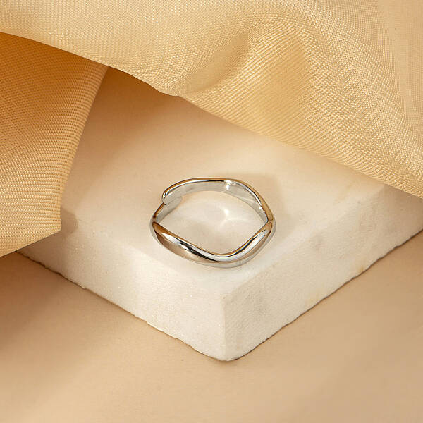 Stainless Steel Open Cuff Ring for Women